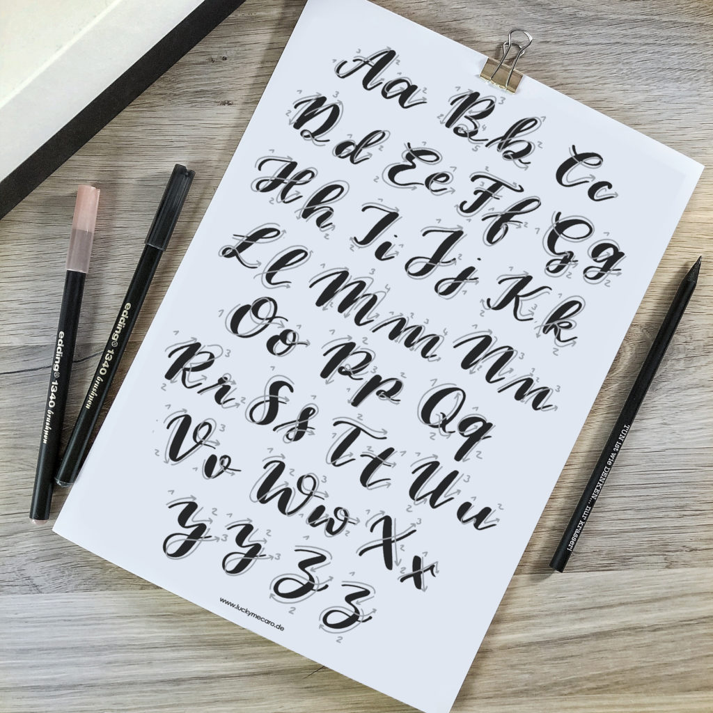 Lettering Guide LUCKYme!CARO